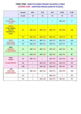CRNE CENE - PAKETI PO OSOBI (TRAJEKT UKLJUČEN U CENU