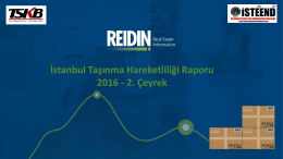 İstanbul Taşınma Hareketliliği Raporu 2016 - 2. Çeyrek