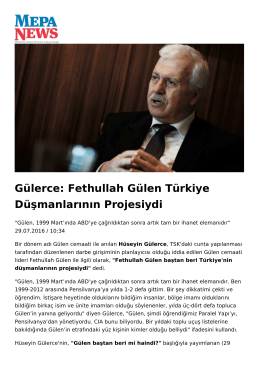 Gülerce: Fethullah Gülen Türkiye Düşmanlarının