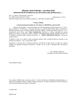 Veřejná vyhláška o doručení písemnosti - Drahoňovská