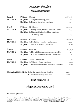 Týdenní menu 25. 7. - Svobodné Heřmanice