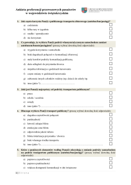 Page 1 Ankieta preferencji przewozowych pasażerów w