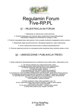 Regulamin Forum Five