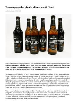 Tesco wprowadza piwa kraftowe marki Finest