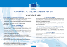 KARTA ERASMUSA DLA SZKOLNICTWA WYŻSZEGO 2014–2020