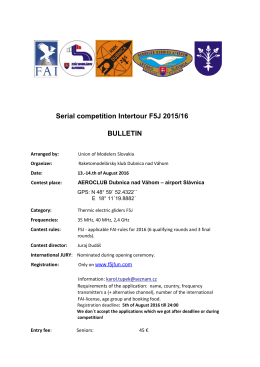 Serial competition Intertour F5J 2015/16 BULLETIN