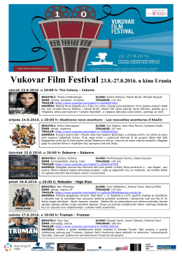 Vukovar Film Festival 23.8.-27.8.2016. u kinu