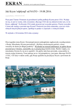 Jak Krym `odpłynął` od NATO - 19.08.2016.