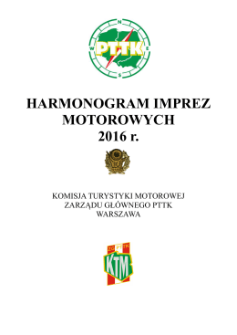 HARMONOGRAM IMPREZ MOTOROWYCH 2016 r.
