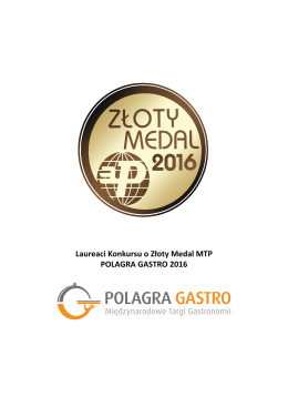 Laureaci Konkursu o Złoty Medal MTP 2016