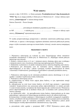 Wzór umowy - Przedsiębiorstwo Usług Komunalnych Sp. z oo w Żninie