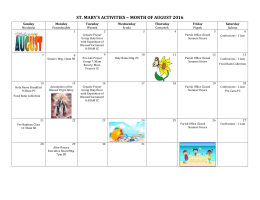 st. mary`s activities ~ month of august 2016