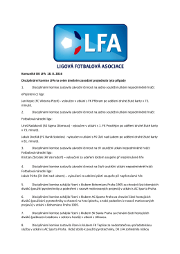 Komuniké DK LFA 18. 8. 2016 Disciplinární komise LFA na