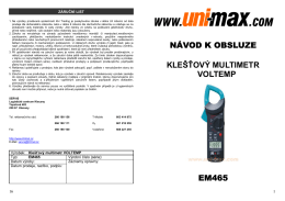 návod k obsluze klešťový multimetr voltemp em465 - UNi-MAX
