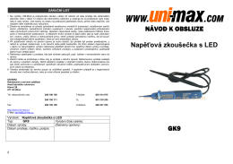 NÁVOD K OBSLUZE Napěťová zkoušečka s LED GK9 - UNi-MAX