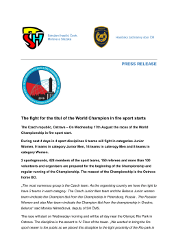 PRESS RELEASE The fight for the titul of the World Champion in fire