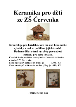 Keramika pro děti ze ZŠ Červenka