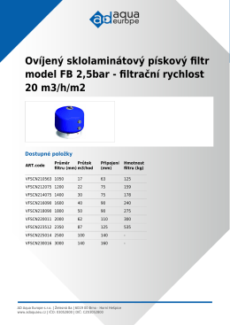 Ovíjený sklolaminátový pískový filtr model FB 2,5bar