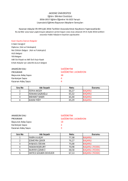 İlköğretim Anabilim Dalı - Eğitim Bilimleri Enstitüsü