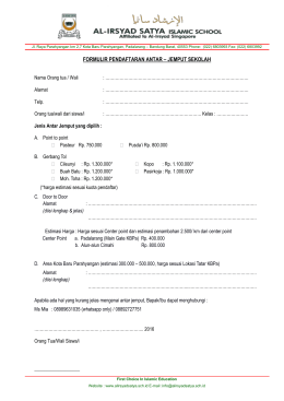 formulir pendaftaran antar – jemput sekolah - Al