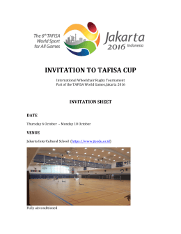 2016 TAFISA Cup Information - International Wheelchair Rugby