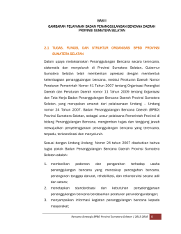 bab II - BPBD Sumatera Selatan