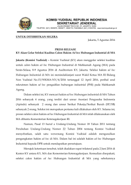 Press Release Seleksi Kualitas Calon Hakim Ad