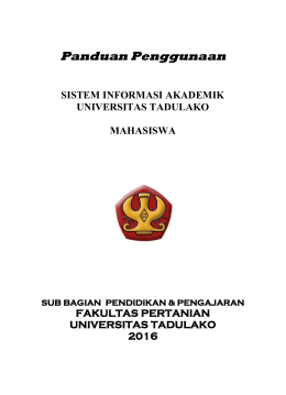 Manual Siakad Mahasiswa Faperta Untad 2016