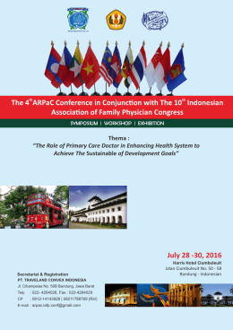 July 28 -30, 2016 The 4 ARPaC Conference in Conjunc on