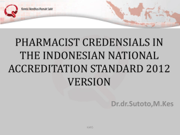 pharmacist credensials in the Indonesia accreditation