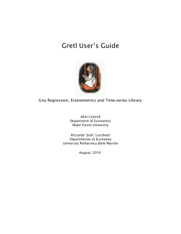 Gretl User`s Guide