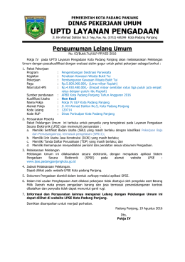 uptd layanan pengadaan - LPSE Kota Padang Panjang