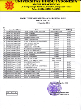 Hasil Test - Universitas Hindu Indonesia