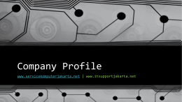 Company Profile - service komputer panggilan jakarta