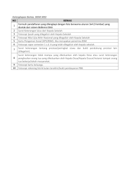 Kelengkapan Berkas BIDIK MISI NO BERKAS 1 Formulir
