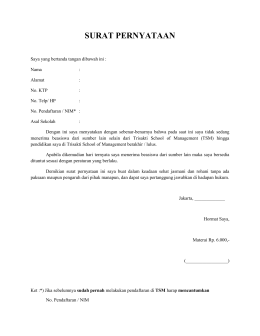 File: Surat Pernyataan BEASISWA PENUH TSM