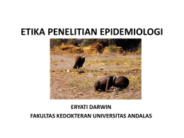 etika penelitian epidemiologi - Repository Universitas Andalas