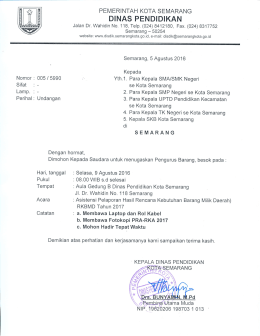 DINAS PENDIDIKAN Sifat : - Dinas Pendidikan Kota Semarang