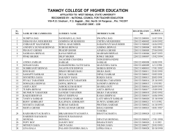 TANMOY COLLEGE OF HIGHER EDUCATION