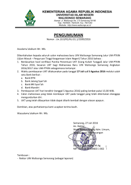 PENGUMUMAN - PMB | UIN Walisongo Semarang