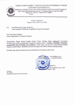 Surat terlampir - Universitas Sriwijaya