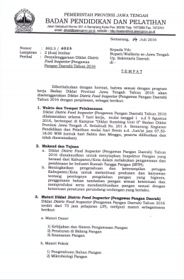 badan pendidikan dan pelatihan - Badan Diklat Provinsi Jawa Tengah