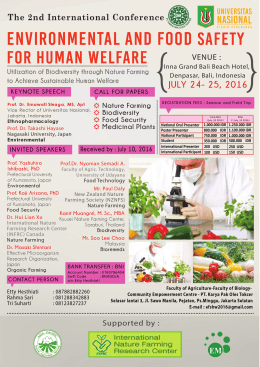 Environmental and Food Safety for Human