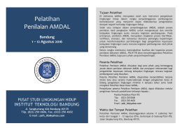 Pelatihan Penilaian AMDAL - Pusat Studi Lingkungan Hidup