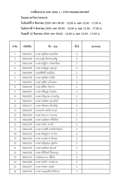 ดาวน์โหลด รายชื่อลงนามรายเก่า 59 - คณะ สห เวชศาสตร์ มหาวิทยาลัย นเรศวร