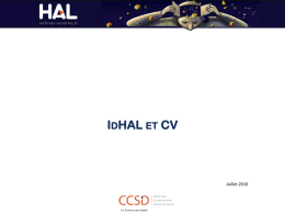 IdHAL et CV - Le blog du CCSD