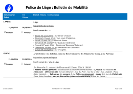Police de Liège : Bulletin de Mobilité