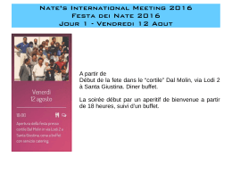 Nate`s International Meeting 2016 Festa dei Nate 2016 Jour 1