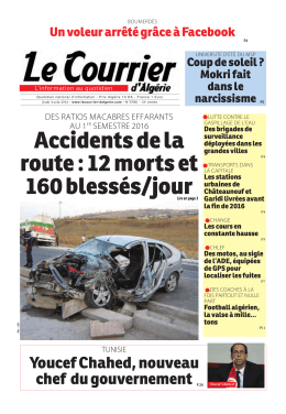 Accidents de la route : 12 morts et 160 blessés/jour