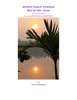 Dossier inscription INDE Kerala- Janvier 2017- Yoga